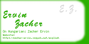 ervin zacher business card